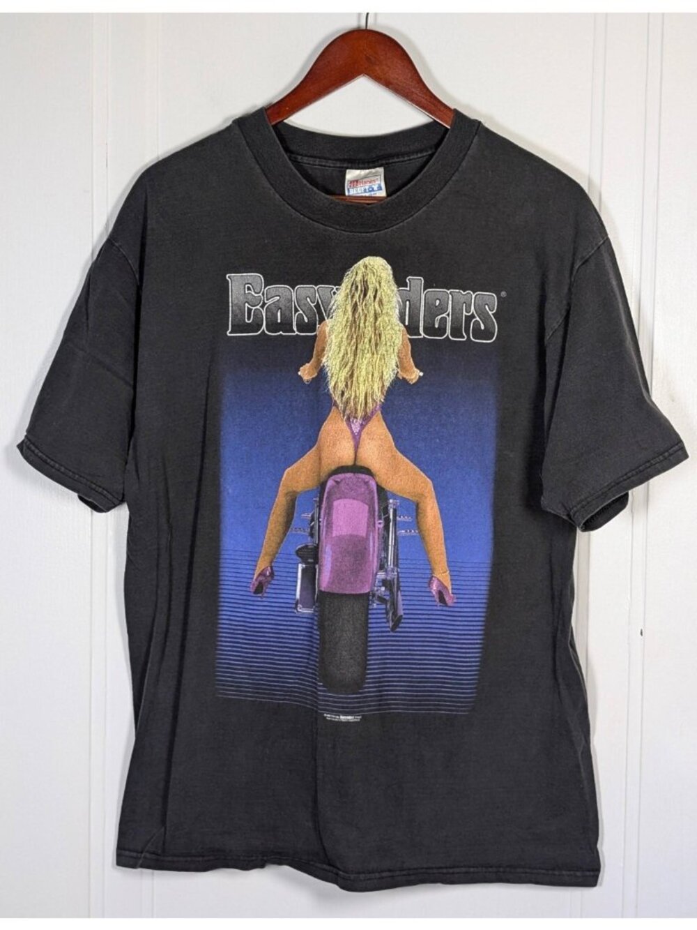 Easyriders Shirt Adult Size Large Sexy Lady Biker Graphic Tee Vintage 90s Y2K